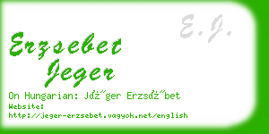 erzsebet jeger business card